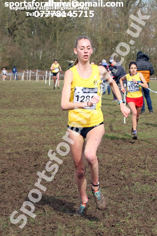 Senior women, 2020 British Athletics Inter Counties Cross Country Champs., Prestwold Hall, Loughborough. Photo: David T. Hewitson/Sports for All Pics
